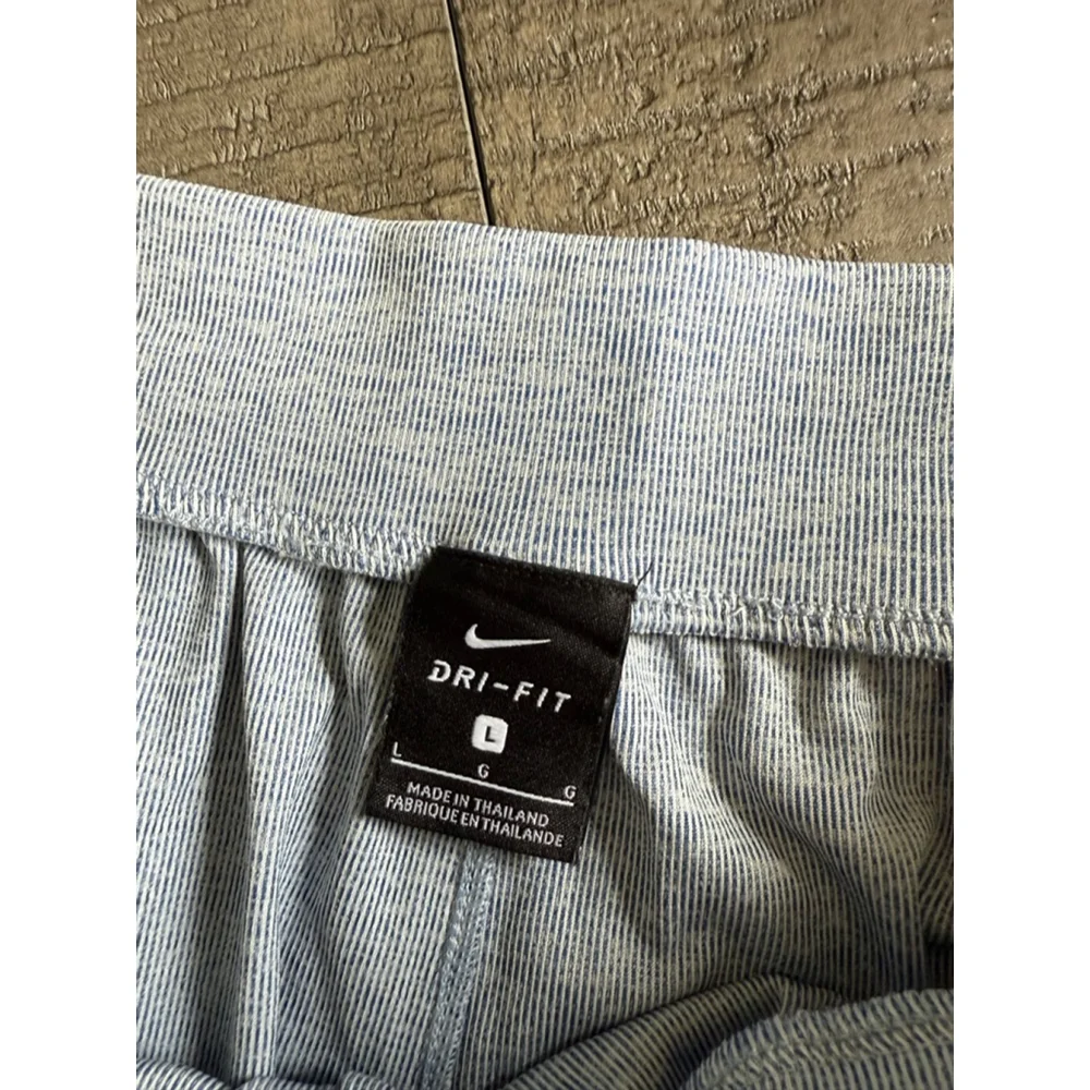 Nike Dri Fit Pull On Shorts Size L Blue Stripe with Pockets - Picture 3 of 5